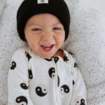 Black & White Yin Yang | Bamboo Zip Pajamas Milk & Baby