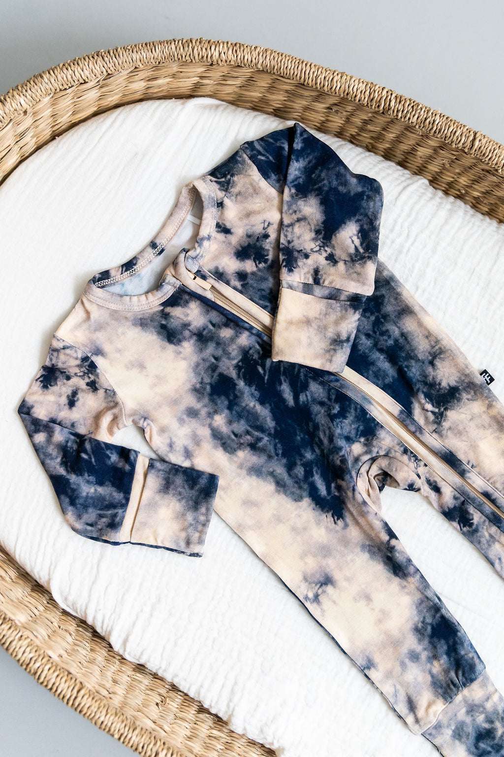 Blue Tie-Dye Convertible Footie | Milk & Baby 