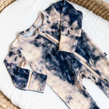 Blue Tie-Dye Convertible Footie | Milk & Baby 