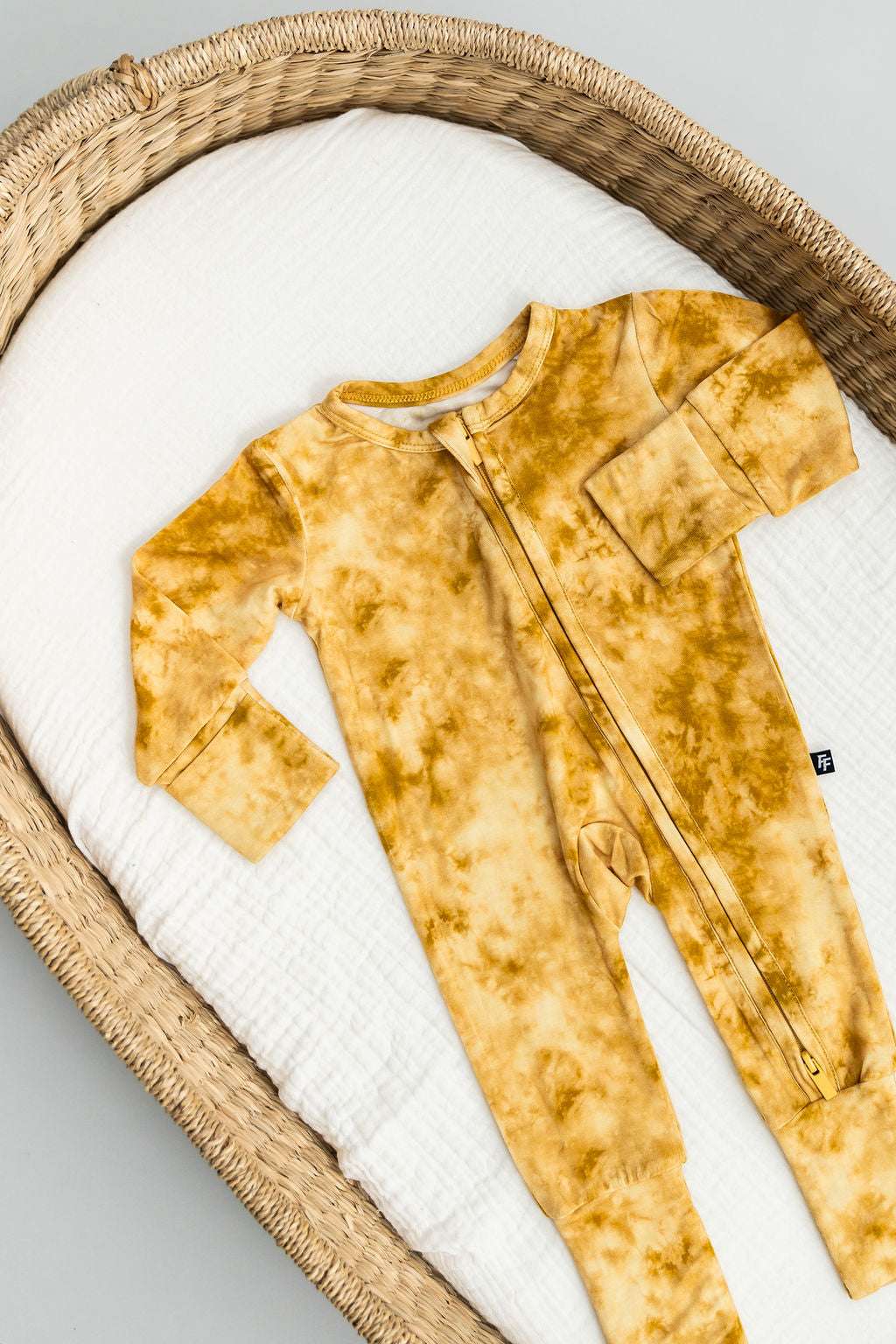 Mustard Tie-Dye Convertible Footie | Milk & Baby 