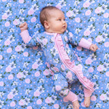 Lillian Floral Bamboo Ruffle Convertible Footie | Milk & Baby 