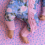 Lillian Floral Bamboo Ruffle Convertible Footie | Milk & Baby 