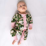 Magnolia Bamboo Ruffle Convertible Footie Milk & Baby