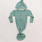 Emerson Knotted Baby Gown Set | Mint Milk & Baby