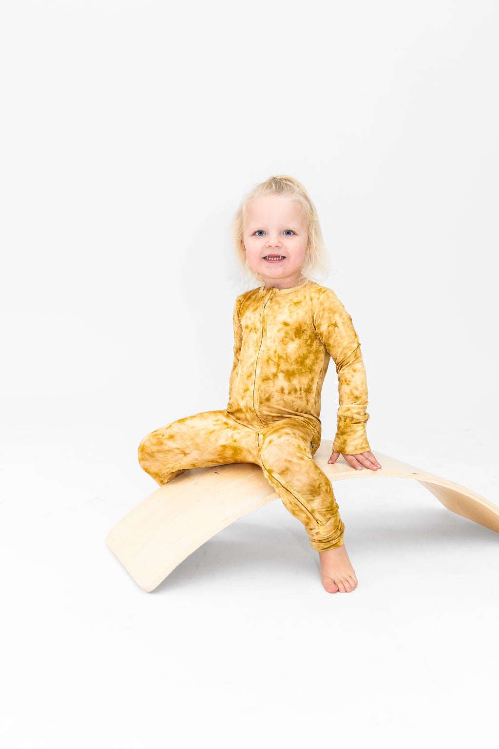 Mustard Tie-Dye Convertible Footie | Milk & Baby