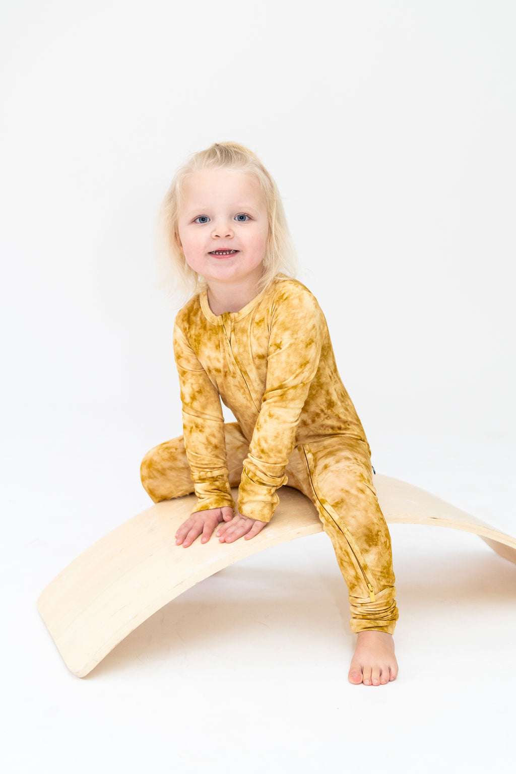 Mustard Tie-Dye Convertible Footie | Milk & Baby 