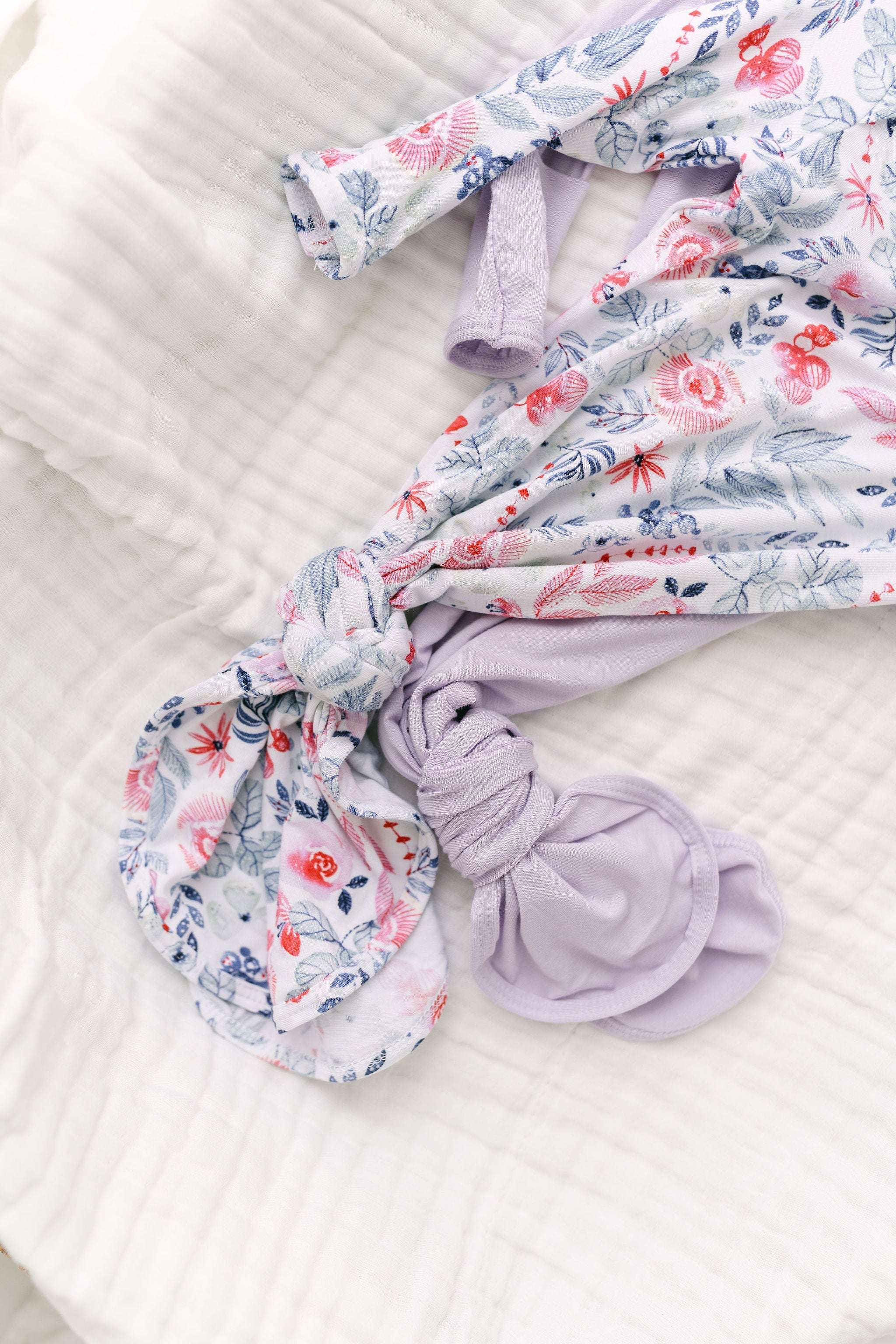 Stroller Society Knotted Baby Gown and Hat Set with Headband | Bloom Milk & Baby