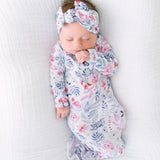 August Knotted Baby Gown and Hat Set with Headband | Bloom