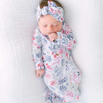 Stroller Society Knotted Baby Gown and Hat Set with Headband | Bloom Milk & Baby