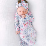 Stroller Society Knotted Baby Gown and Hat Set with Headband | Bloom Milk & Baby