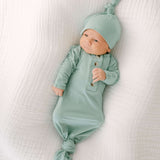 Emerson Knotted Baby Gown Set | Mint Milk & Baby