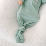 Knotted Baby Gown & Hat Set - Mint (Newborn-3 months)