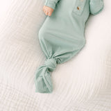 Knotted Baby Gown & Hat Set - Mint (Newborn-3 months)