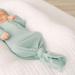 Emerson Knotted Baby Gown Set | Mint Milk & Baby