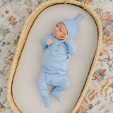 Rowan Top and Bottom Outfit and Hat Set | Baby Blue