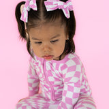 BUBBLEGUM WAVY CHECKERS DREAM ROMPER