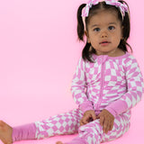 BUBBLEGUM WAVY CHECKERS DREAM ROMPER