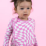 BUBBLEGUM WAVY CHECKERS DREAM BABY BIB