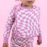 BUBBLEGUM WAVY CHECKERS DREAM BABY BIB