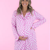 Bubblegum Wavy Checkers Women's Dream Gown