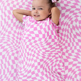 Bubblegum Wavy Checkers Dream Sleep Sack | Milk & Baby 