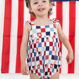 HOME OF THE FREE CHECKERS DREAM BUBBLE ROMPER