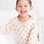 Sandy Checkers Dream Pullover Milk & Baby