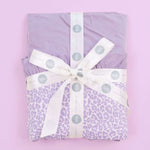 Lavender Leopard Dream Ruffle Blanket Milk & Baby