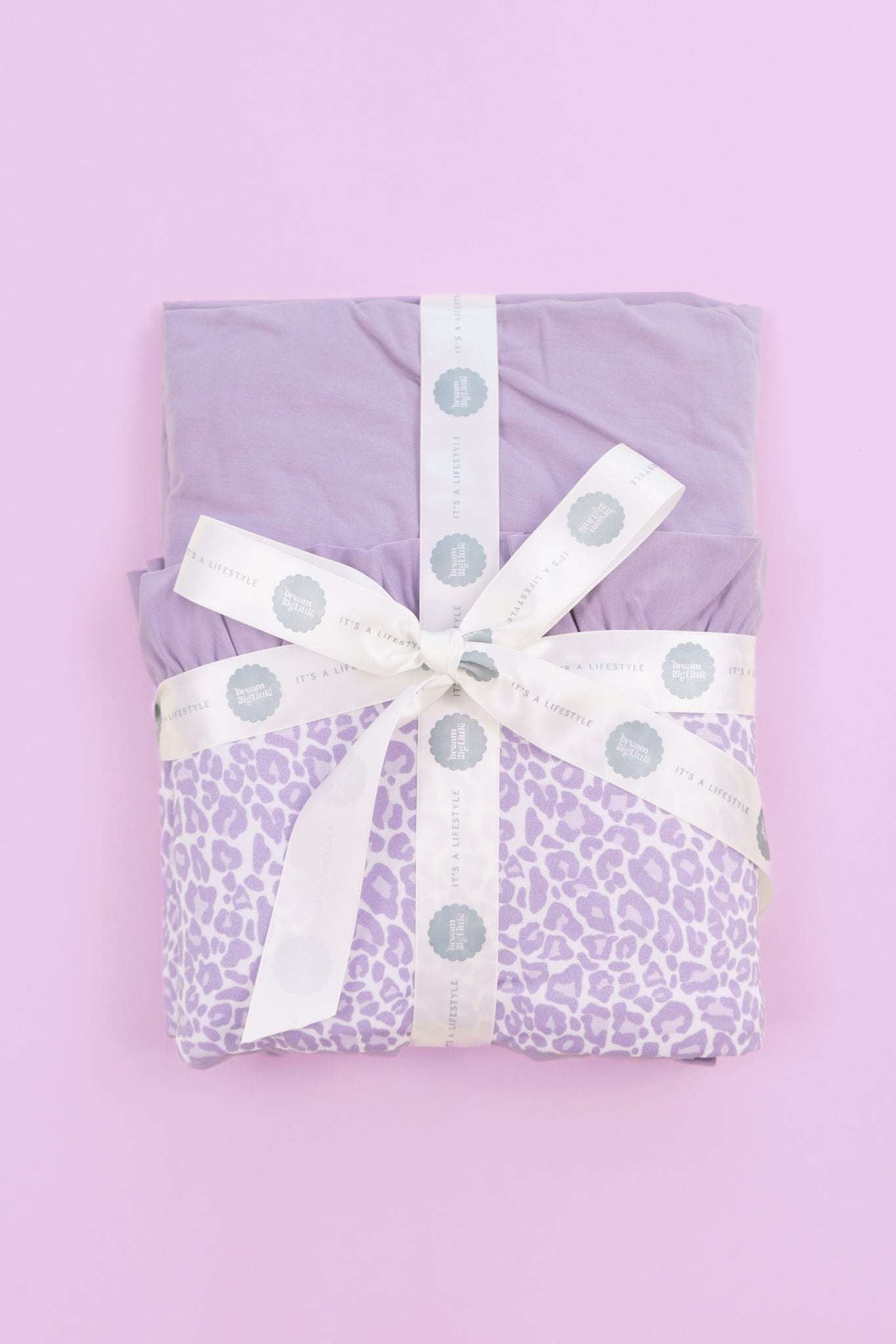 Lavender Leopard Dream Ruffle Blanket Milk & Baby