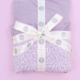 Lavender Leopard Dream Ruffle Blanket Milk & Baby