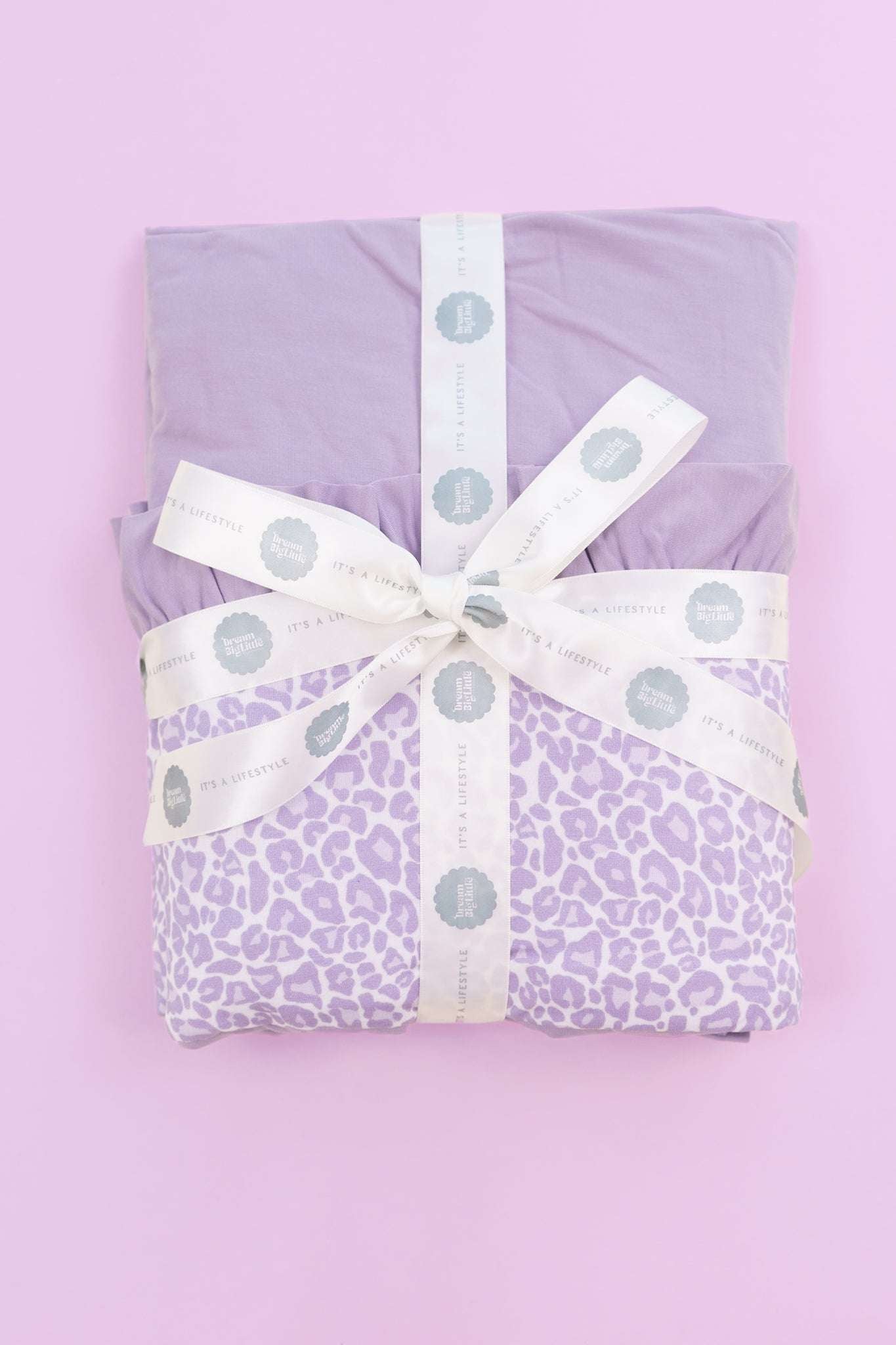 Lavender Leopard Dream Ruffle Blanket Milk & Baby