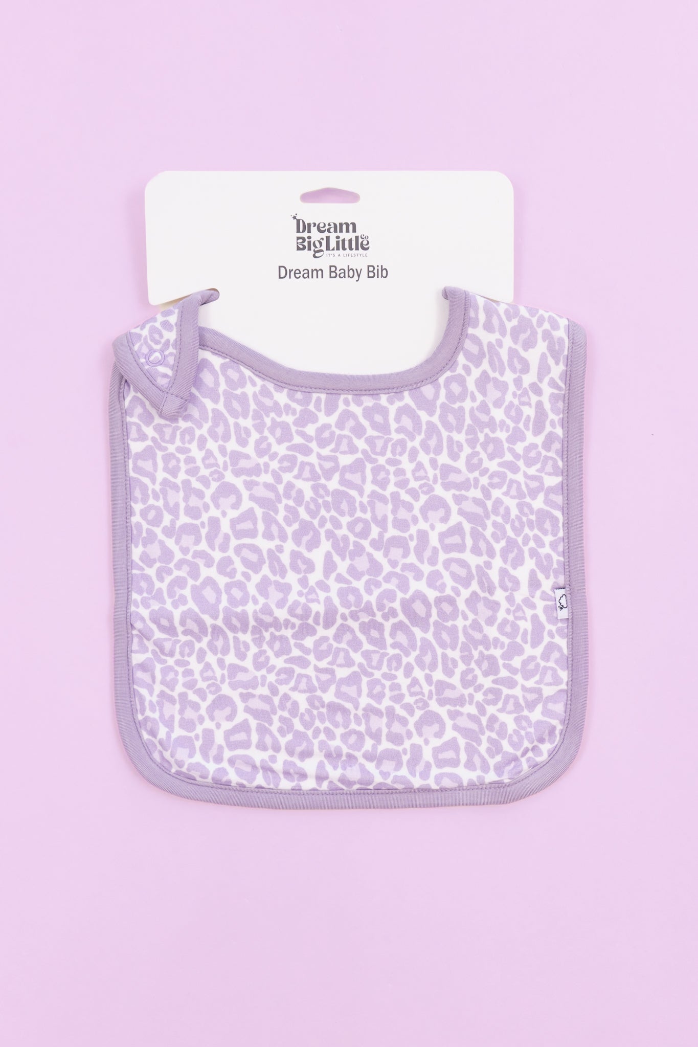 Lavender Leopard Dream Baby Bib - milk & baby