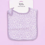 Lavender Leopard Dream Baby Bib Milk & Baby