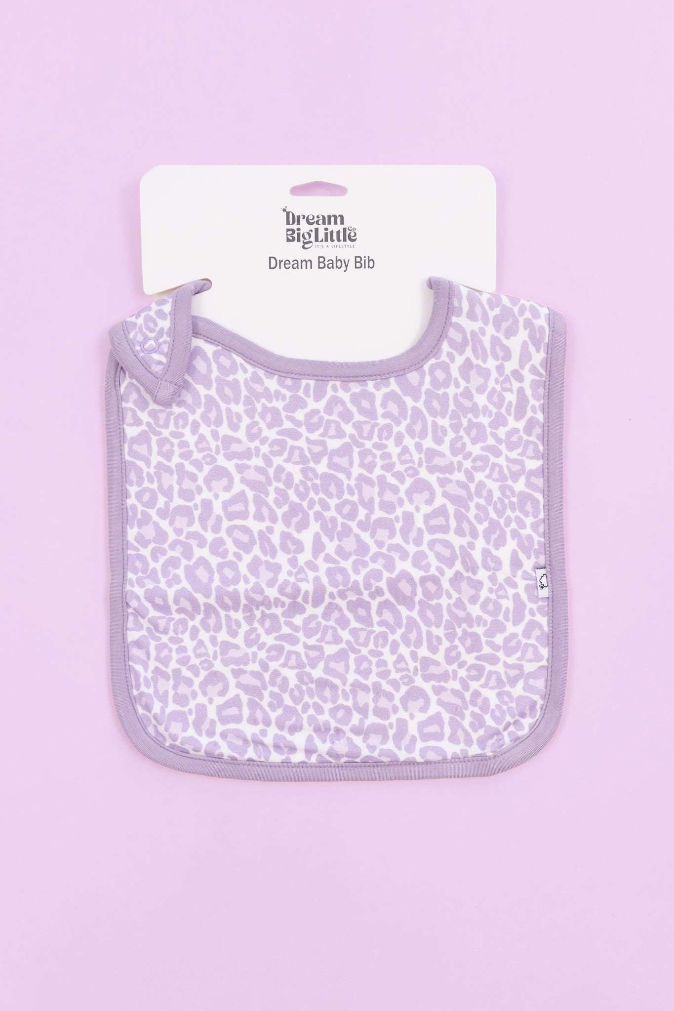 Lavender Leopard Dream Baby Bib Milk & Baby