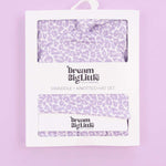 Lavender Leopard Dream Swaddle & Beanie Milk & Baby