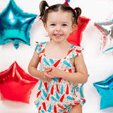 BURSTING RED WHITE & BLUE DREAM BUBBLE ROMPER