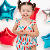 Busting Red, White & Blue Dream Bubble Romper Milk & Baby