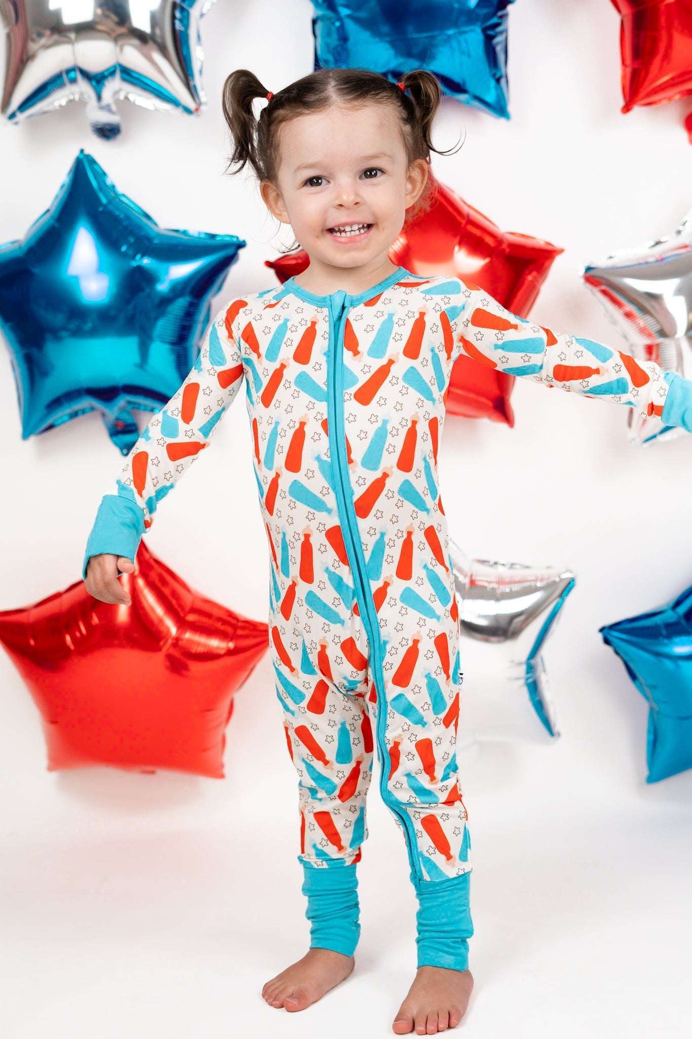 Busting Red, White & Blue Dream Romper Milk & Baby