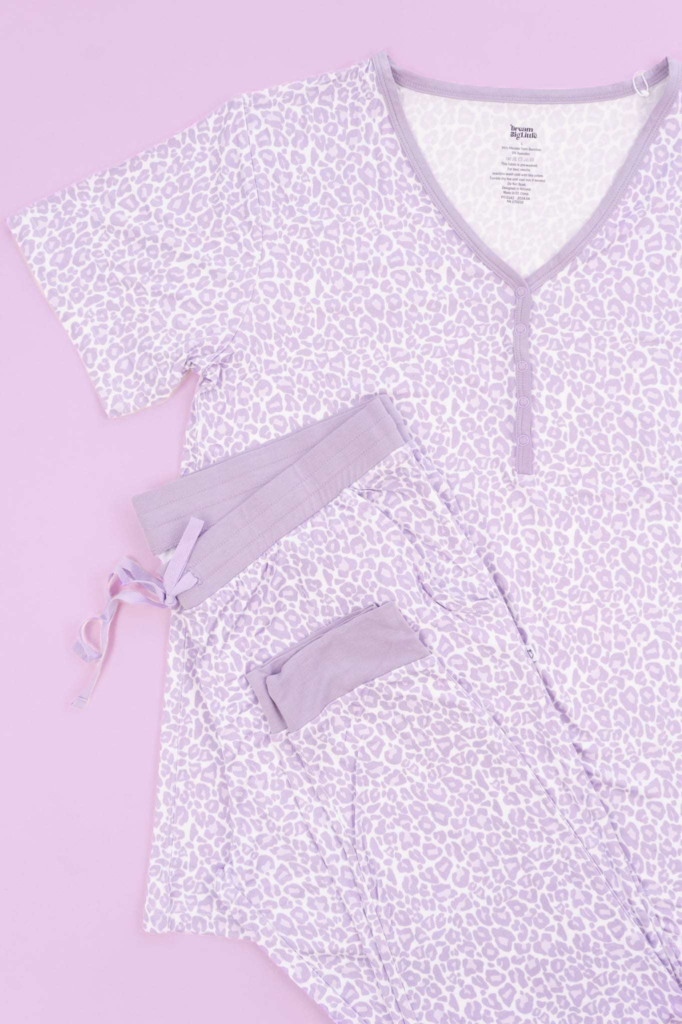 Lavender Leopard Dream Jogger Pajamas Milk & Baby