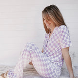 PERIWINKLE CHECKERS WOMEN'S RELAXED FLARE DREAM SET