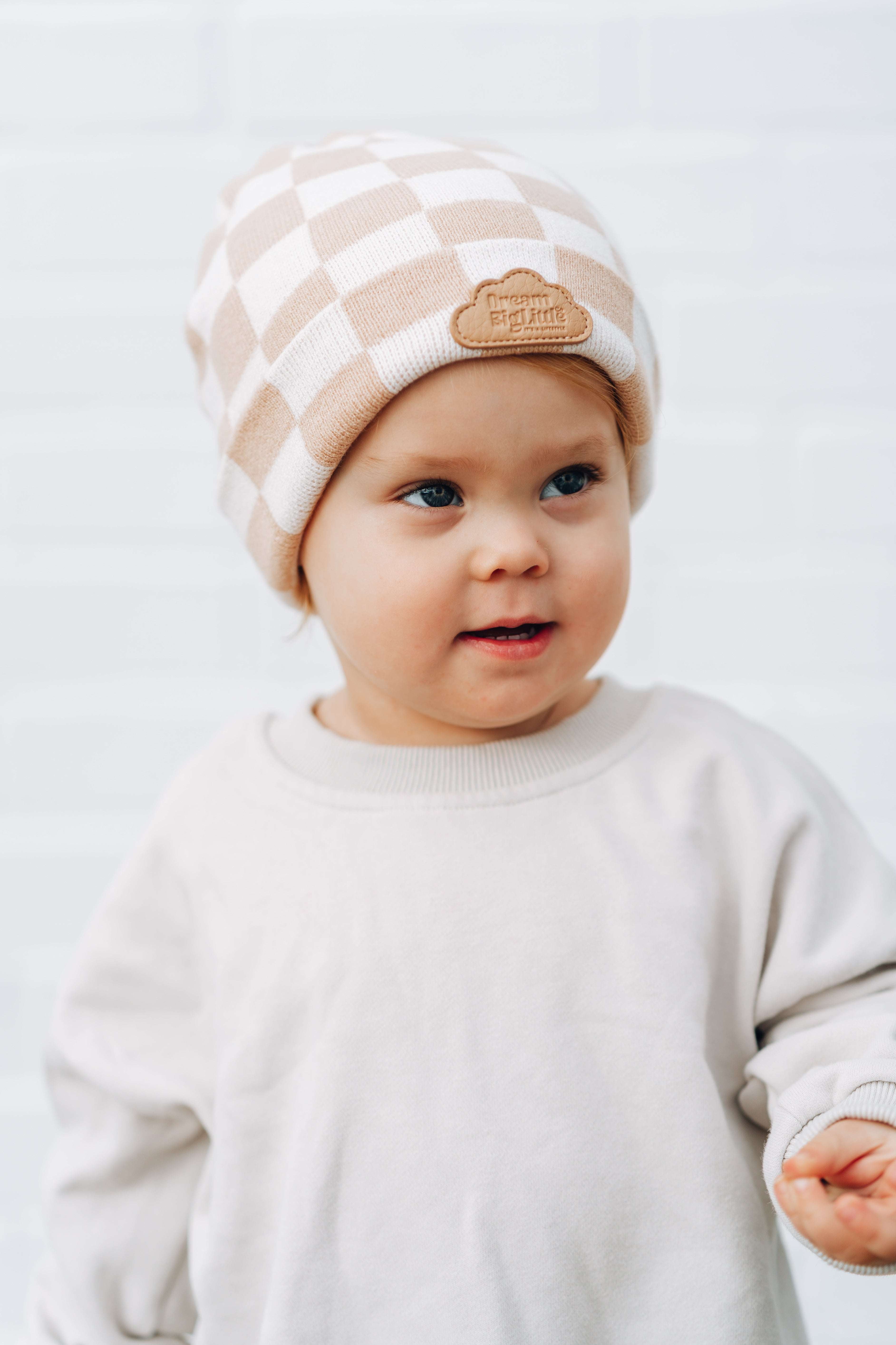 Sandy Checkers Dream Beanie Milk & Baby