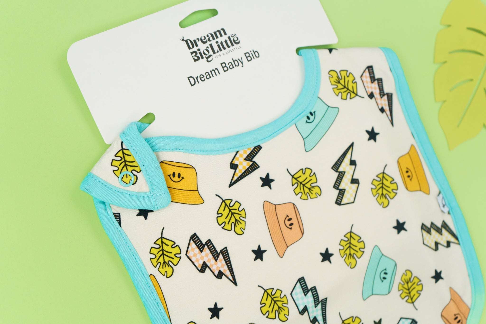 Bolting to the Beach Dream Baby Bib Milk & Baby