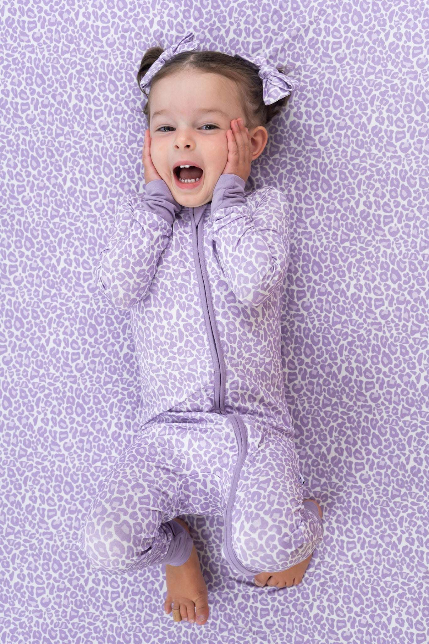 Lavender Leopard Dream Romper Milk & Baby