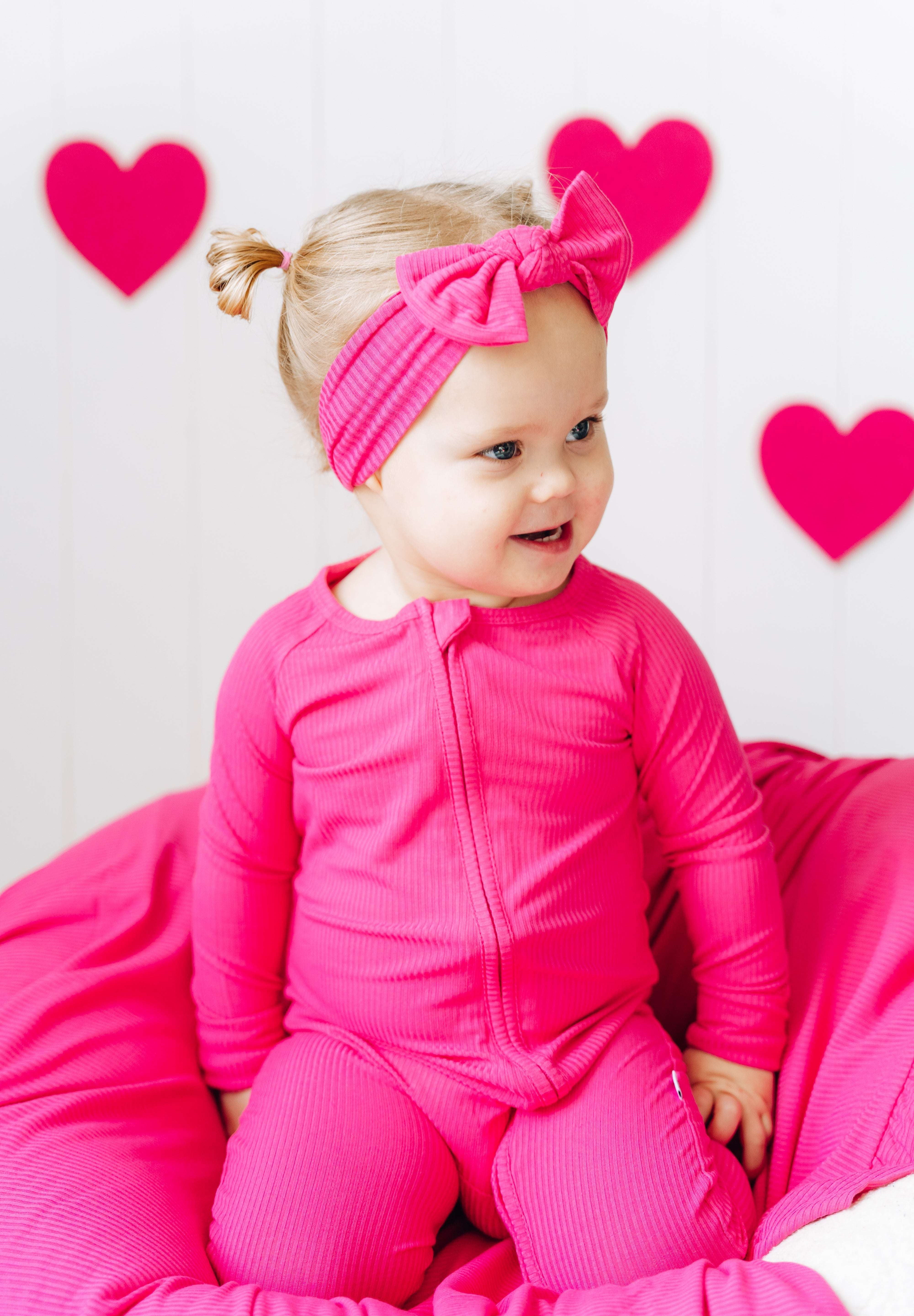 Hot Pink Rib Dream Baby Romper Milk & Baby