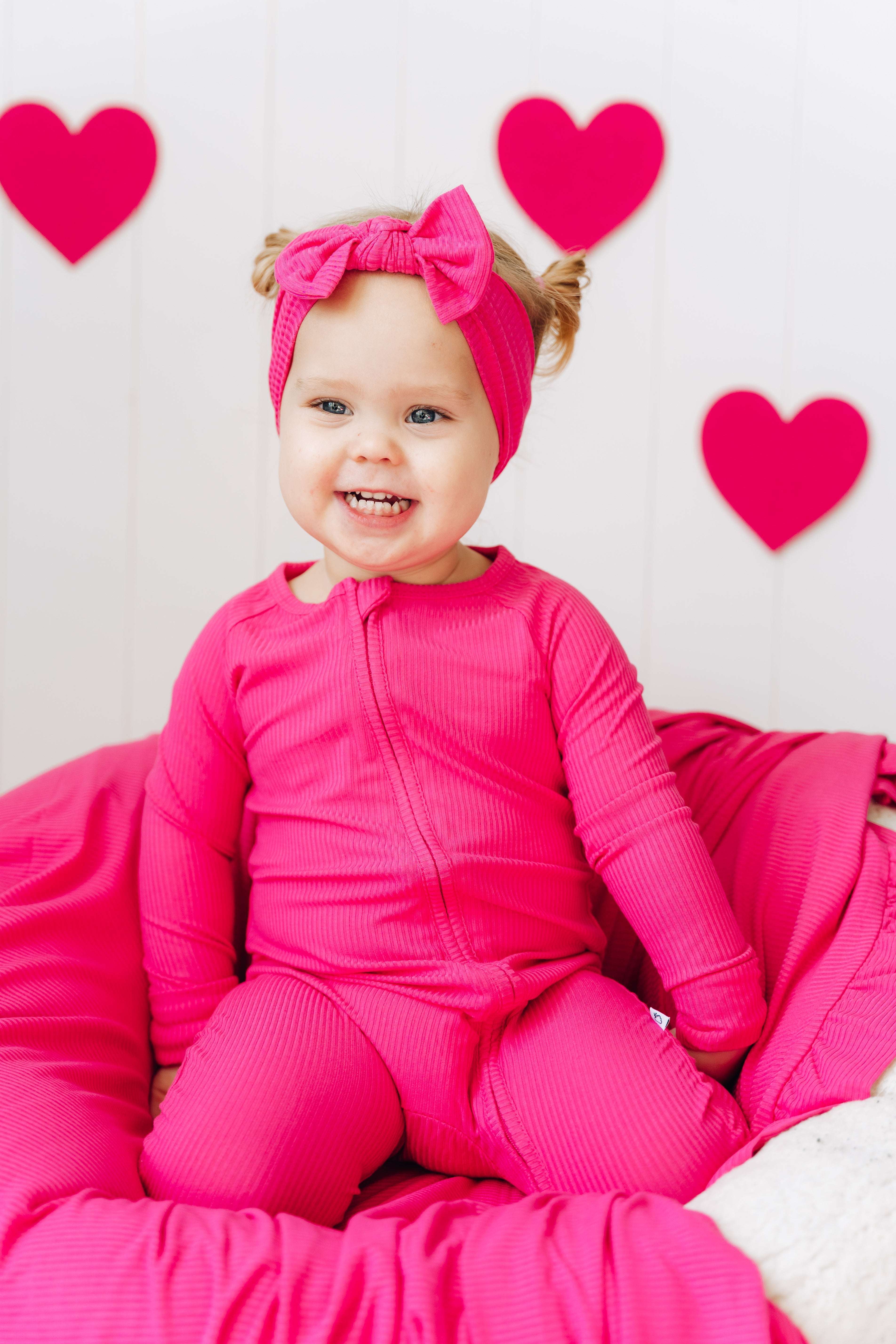 Hot Pink Rib Dream Baby Romper Milk & Baby