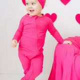 HOT PINK RIB DREAM ROMPER