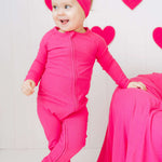 Hot Pink Rib Dream Baby Romper Milk & Baby