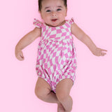 BUBBLEGUM WAVY CHECKERS DREAM BUBBLE ROMPER