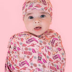 Stay Wild Cowgirl Swaddle & Beanie set Milk & Baby