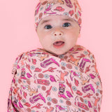 Stay Wild Cowgirl Swaddle & Beanie set Milk & Baby